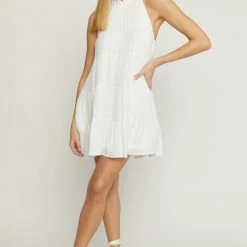 Entro The Priscilla Tiered High Neck Mini Dress Dresses