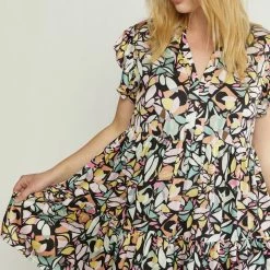 Entro Dresses The Camille Black Floral Tiered Mini Dress