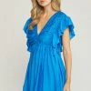 Entro Dresses The Kaitlyn Royal Blue Flutter Sleeve Mini Dress