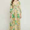 Entro Dresses The Daphne Pink Floral Print Maxi Dress