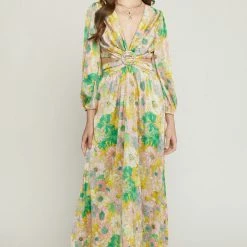 Entro Dresses The Daphne Pink Floral Print Maxi Dress