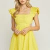 Entro Dresses The Hello Sunshine Flutter Sleeve Mini Dress