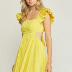 Entro Dresses The Hello Sunshine Flutter Sleeve Mini Dress