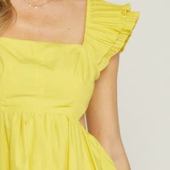 Entro Dresses The Hello Sunshine Flutter Sleeve Mini Dress