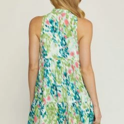 Entro The Polynesia Tropical Print Tiered Mini Dress