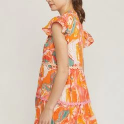 Entro Dresses The Madison Orange Floral Mini Dress
