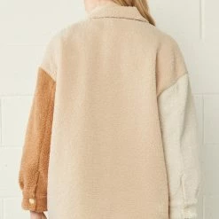 Entro The Carly Camel Color Block Shacket