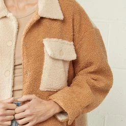 Entro The Carly Camel Color Block Shacket