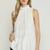 Entro Tops The Marisa Mock Neck Sleeveless Tiered Top