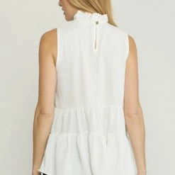 Entro Tops The Marisa Mock Neck Sleeveless Tiered Top