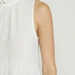 Entro Tops The Marisa Mock Neck Sleeveless Tiered Top