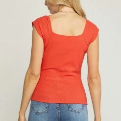 Entro The Justine Ribbed Short Sleeve Top