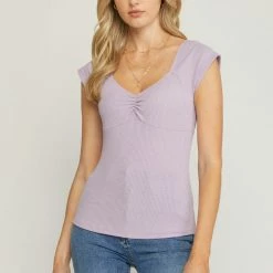 Entro The Justine Ribbed Short Sleeve Top