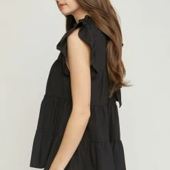 Entro Tops The Rinna Ruffle Sleeve Tiered Top