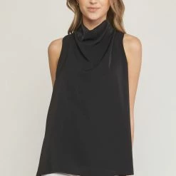 Entro Tops The Tristyn Cowl Neck Sleeveless Top