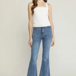 Entro The Fiona White Criss-Cross Back Sleeveless Tank Top Tops