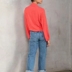 Love Stitch The Beliz Coral Floral Jacquard Kimono Top