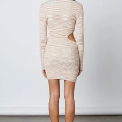 Cotton Candy LA The Space Dye Cutout Sweater Mini Dress